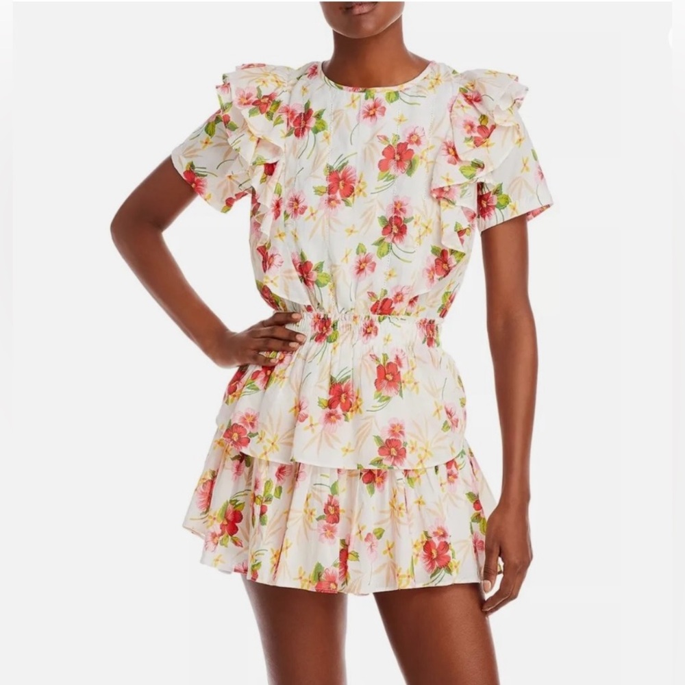 LOVESHACKFANCY 
Natasha Printed Cotton Minidress - Size Small